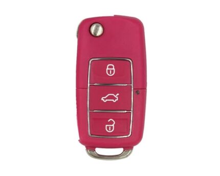 Face to Face Universal Flip Remote Key 3 Buttons 433MHz VW Type Pink Color RD264