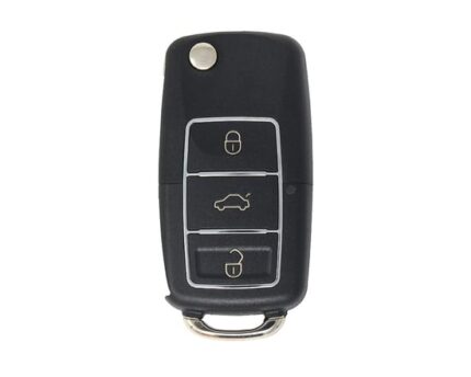 Face to Face Universal Flip Remote Key 3 Buttons Adjustable Frequency VW Chrome Type RD389T