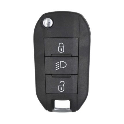 Peugeot Flip Remote Key 3 Button With Light 434MHz chip 4A 9809825177 / 2015DJ2893 / 08454610 / HUF8435
