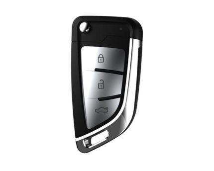 Xhorse VVDI Key Tool VVDI2 Flip Remote Key 3 Silver Buttons Knife Type with Super Transponder XEKF21EN