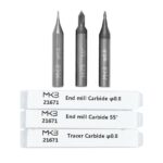 2 End Mill & 1 Tracer Point Carbide Set Of 3 PCs ( φ0.8 - 50° - φ0.8 )