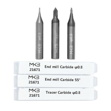 2 End Mill & 1 Tracer Point Carbide Set Of 3 PCs ( φ0.8 - 50° - φ0.8 )