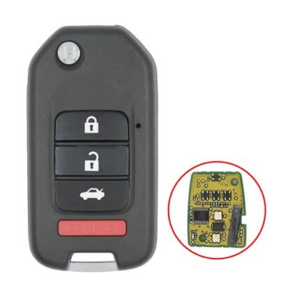 Honda Modified Flip Remote Key Shell 3+1 Buttons