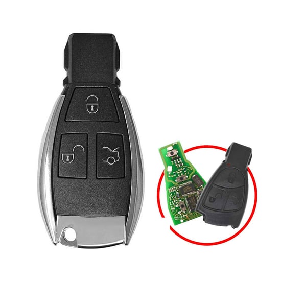 Mercedes Chrome Key Shell 3 Buttons Modified for NEC Board Mercedes Chrome Key Shell 3 Buttons Modified for NEC Board