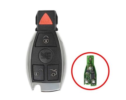 Mercedes NEC Chrome Modified Remote Key Shell 4 Buttons 2 Batteries Type