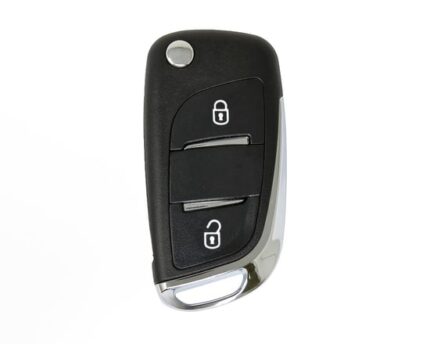 Peugeot Flip Remote Key Shell 2 Button Chrome without Battery Holder Modified