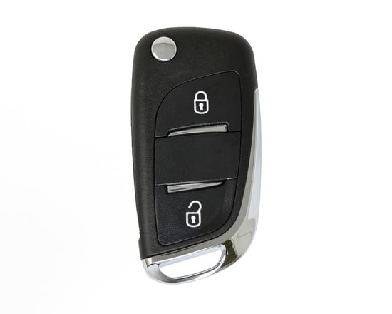 Peugeot Flip Remote Key Shell 2 Button Chrome without Battery Holder Modified Peugeot Flip Remote Key Shell 2 Button Chrome without Battery Holder Modified