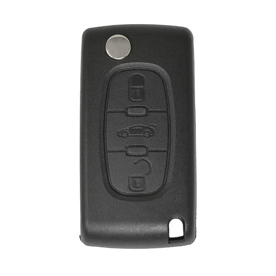 Peugeot Flip Remote Key Shell 3 Button without Battery Holder HU83 Blade