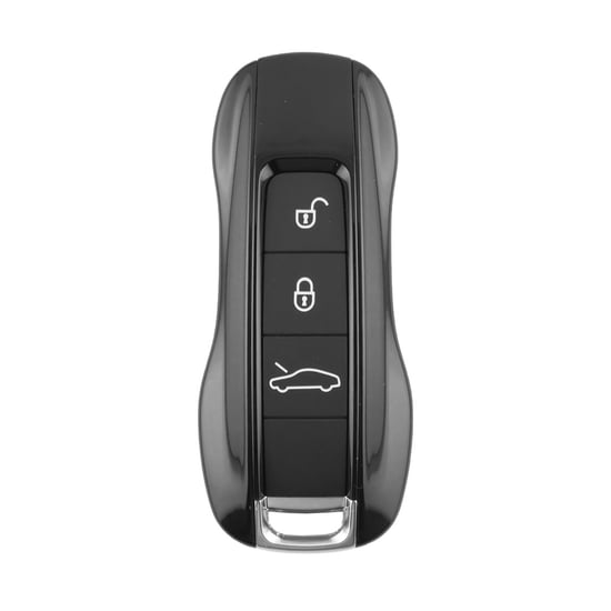 Porsche 2019 Smart Remote Key Shell 3 Buttons Head Trunk - Black Color