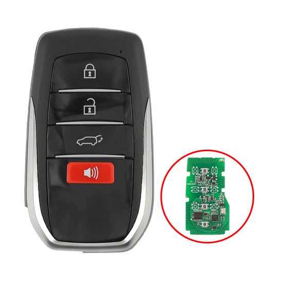 Toyota 2023 Smart Remote Key Shell 3+1 Buttons Chrome Sides BA Type Toyota 2023 Smart Remote Key Shell 3+1 Buttons Chrome Sides BA Type