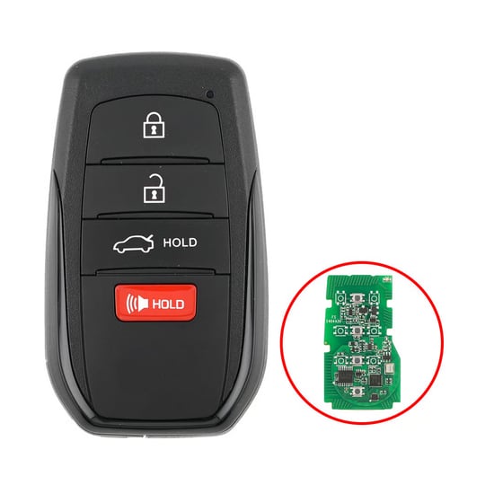 Toyota Corolla 2023 Smart Remote Key Shell 3+1 Buttons Black Sides BA Type Toyota Corolla 2023 Smart Remote Key Shell 3+1 Buttons Black Sides BA Type