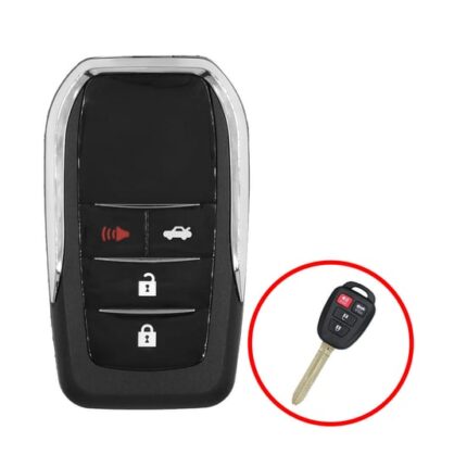 Toyota Flip Remote Key Shell 3+1 Buttons Modified Vertical Type