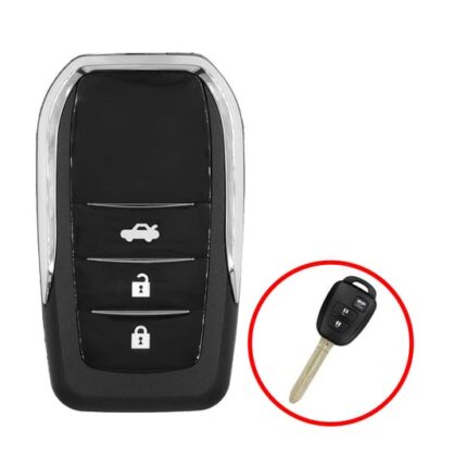 Toyota Flip Remote Key Shell 3 Buttons Modified Vertical Type