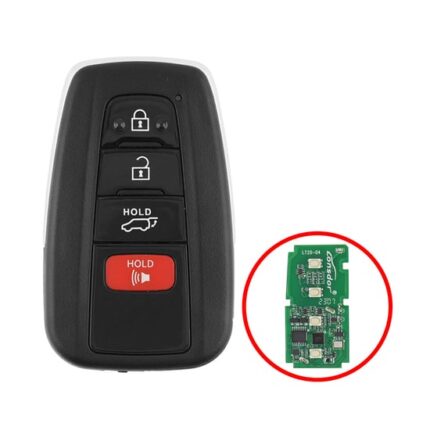 Toyota Smart Remote Key Shell 3+1 Buttons For Xhorse XSTO01EN & Lonsdor LT20-04 PCB