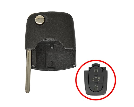 Volkswagen VW Flip Remote head Blade Circle Type