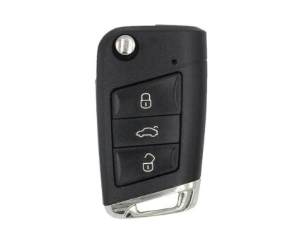 Volkswagen VW MQB 2015 Flip Remote Key Shell 3 Buttons HU66 Chrome