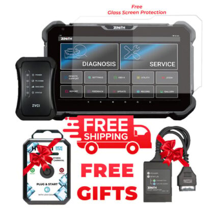 Zenith Z7 Lite Device Diagnostic Tool With Free ( ZMA-101 Multi-Adapter + Hyundai Kia Steering Lock Emulator )